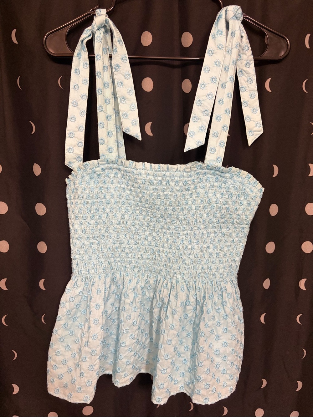 kate spade light blue smocked top